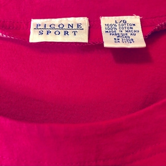 Vintage 1990s Tee Pink Embroidered Hats Evan Picone Short Sleeve size Large - Picture 12 of 15